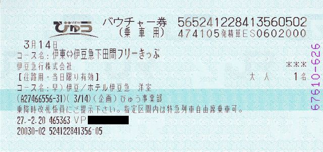 伊豆急行線のフリーきっぷ(JPG-63k)